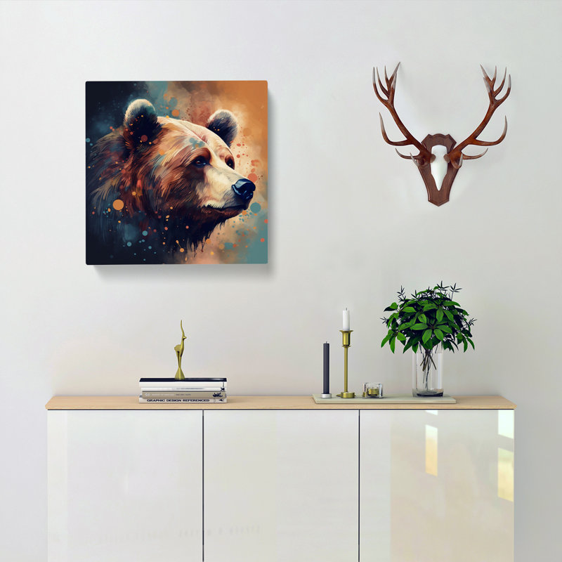 Bear Graphic Art - Wrapped Canvas, 50cm H x 50cm W x 3cm D