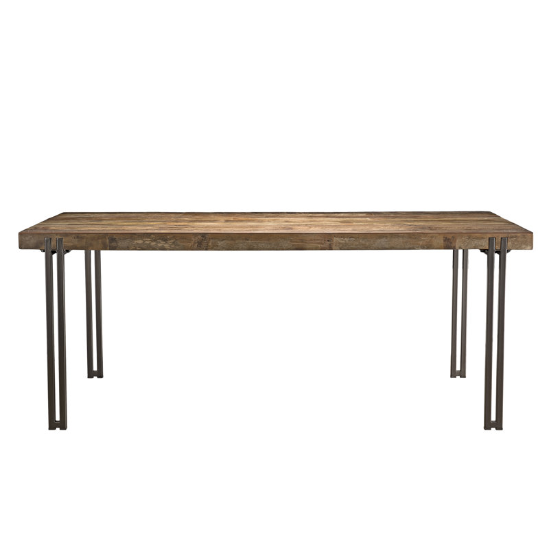 Zamora Solid Wood Top Metal Base Dining Table