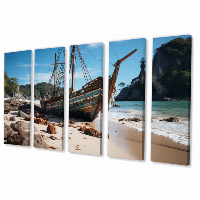 Ensemble de décorations murales 5 pièces Krabi S Coastal Cradle, H 28 po x l 60 po