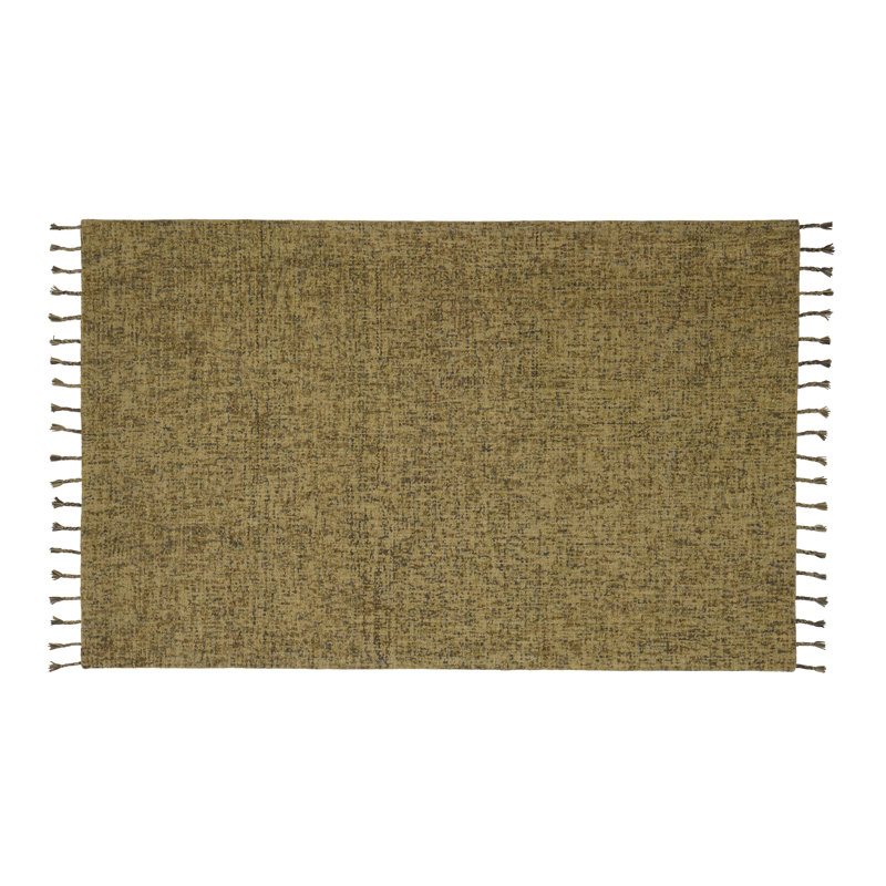 Tapis doré nomade en laine touffeté à la main Erric, Rectangle 5 pi x 8 pi