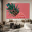 30*20,2D Flat, 1pc Glittering Pineapple & Celestial Hot Air Balloon Poster - Coral Pink Wood Frame Wall Suitable for Home Office,, Bathroom Decor.