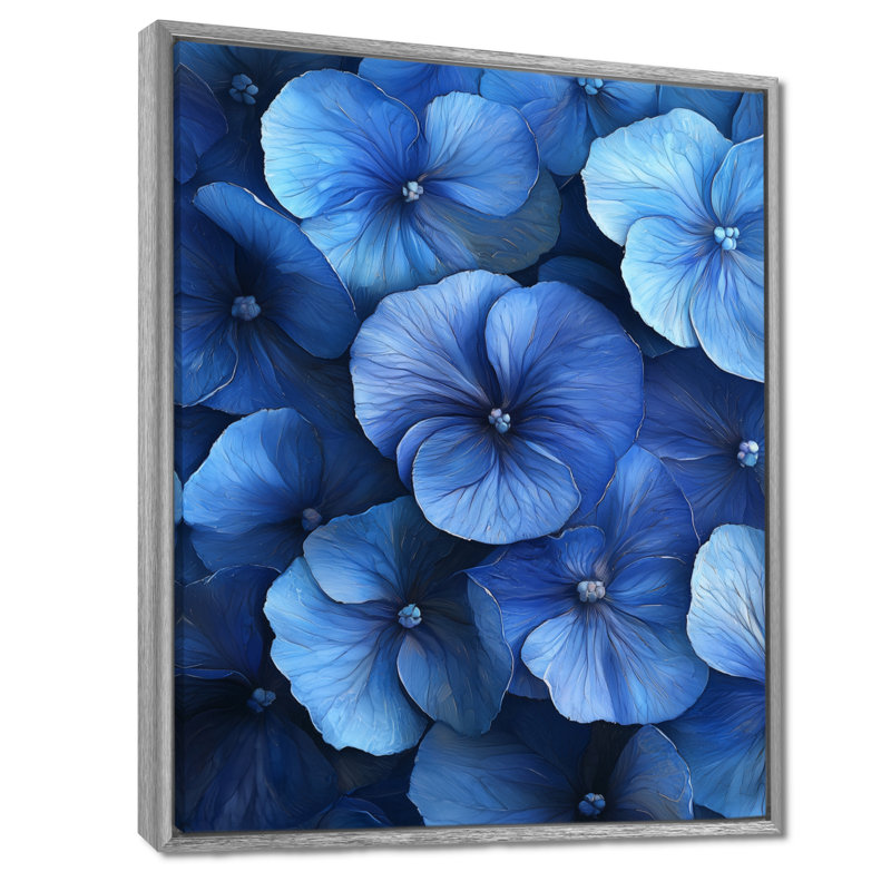 Beckham - reproduction d'art sur toile florale, H 32 po x l 24 po, Impression encadrée flottante, Argent argent