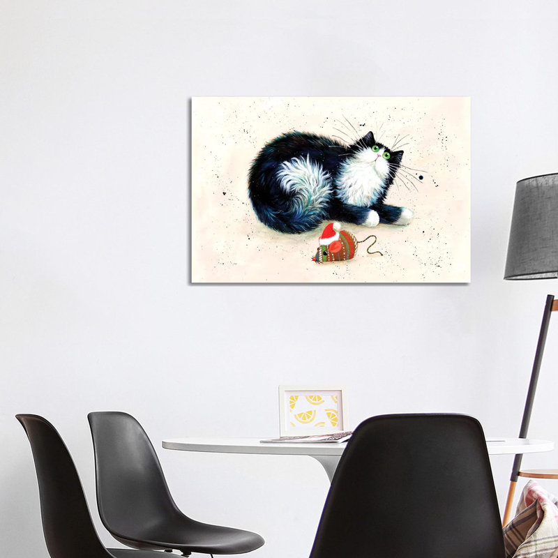 Reproduction d’art, "Merry Christmouse" par Kim Haskins, Toile tendue, Pas de tapis, H 12 po x l 18 po x 1,5 po