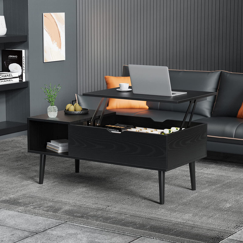 Irfaan Lift Top Extendable Coffee Table , Black