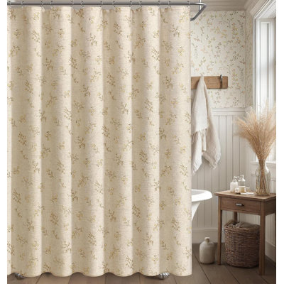 Rideau de douche vintage en lin à motif floral, 72 po x 72 po, pour salle de bain
