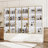 Modern Glass Door Wine Bar Cabinet - LED Lighting, 6 Drawers