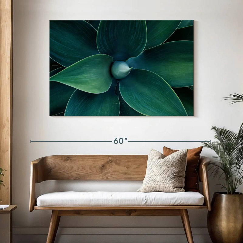 Feuilles vertes zen, H 32 po x l 48 po