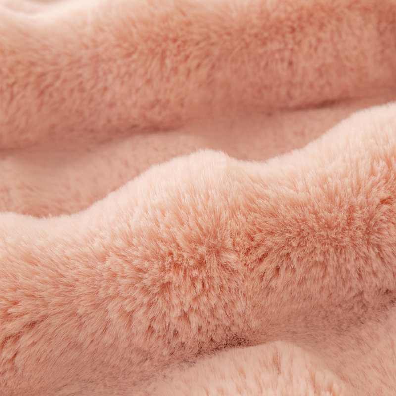 Housse pour canapé en faux lapin, L 27,5 po x P 27,5 po, Rose