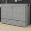 Lit escamotable moderne avec rangement mural et tiroir et ports USB-126671690