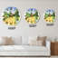 Horloge murale champ et vaches avec maison-351678170