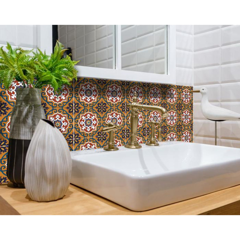 6 in. W x 6 in. L Fireplace Surround and Shower Peel and Stick Field Tile