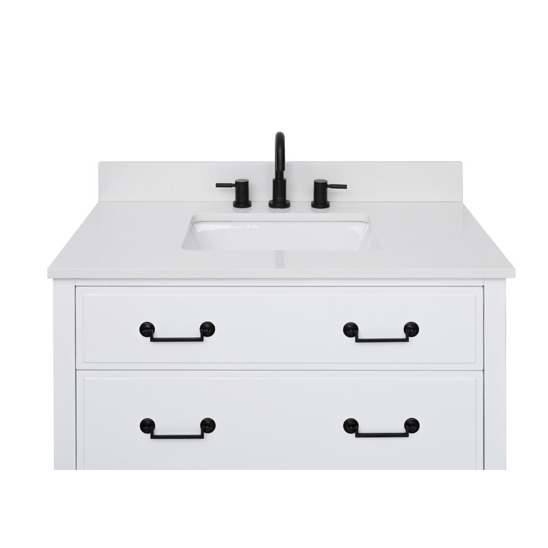 Lotte 37'' W Single Vanity Top, Everest White
