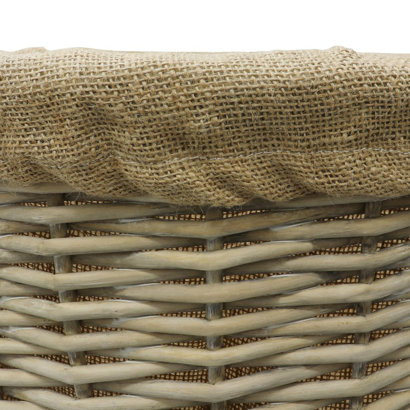 Hand Woven Wicker Laundry Basket with Handles