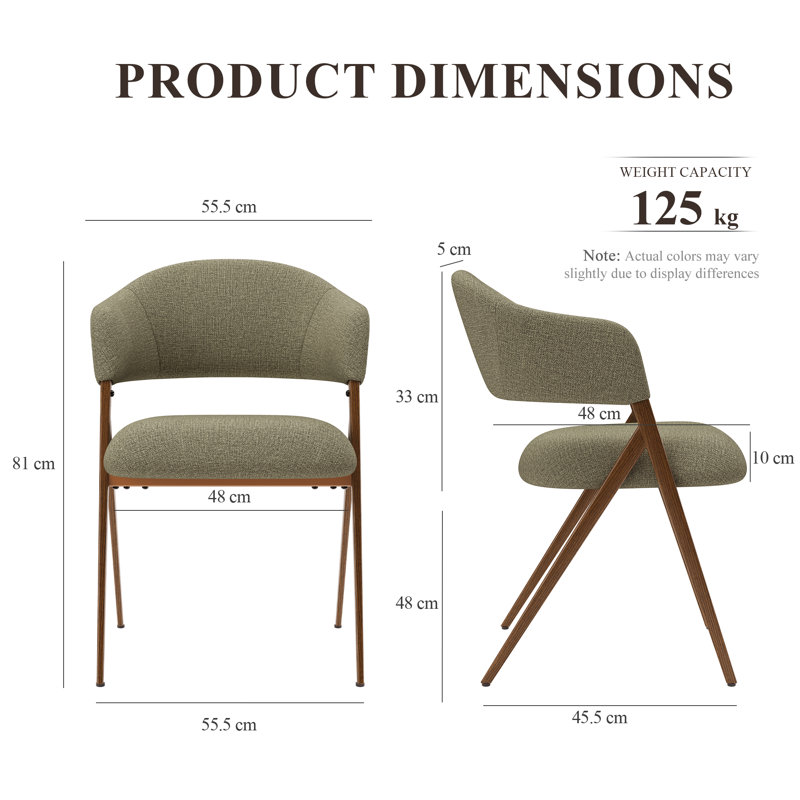 48cm H Fabric Upholstered Upholstered Back Armchair, Green