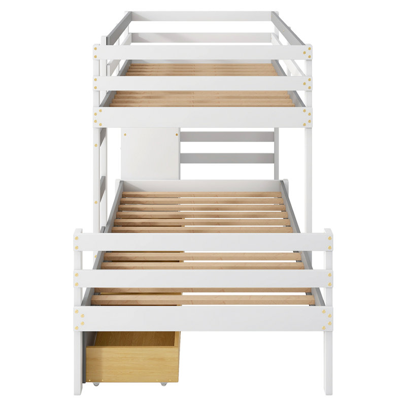 Loft Bunk Bed With Drawers And Ladder, Grey