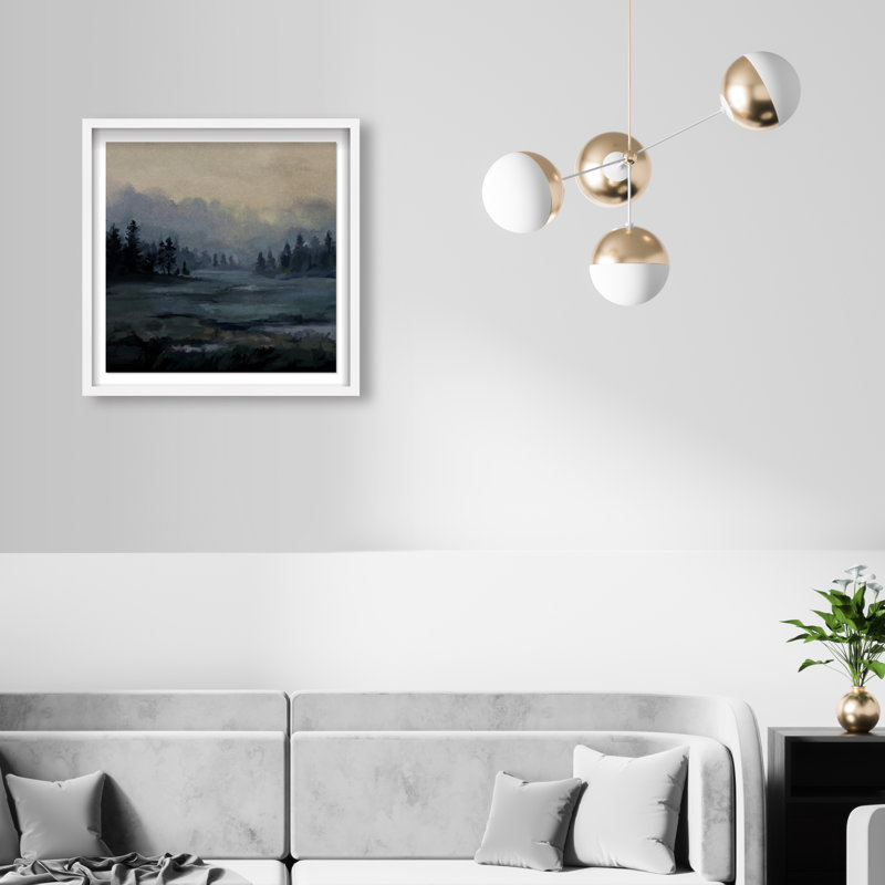 Impression encadrée Early Meadow, paysage et nature par Oliver Gal, H 21,5 po x l 21,5 po, White Frame