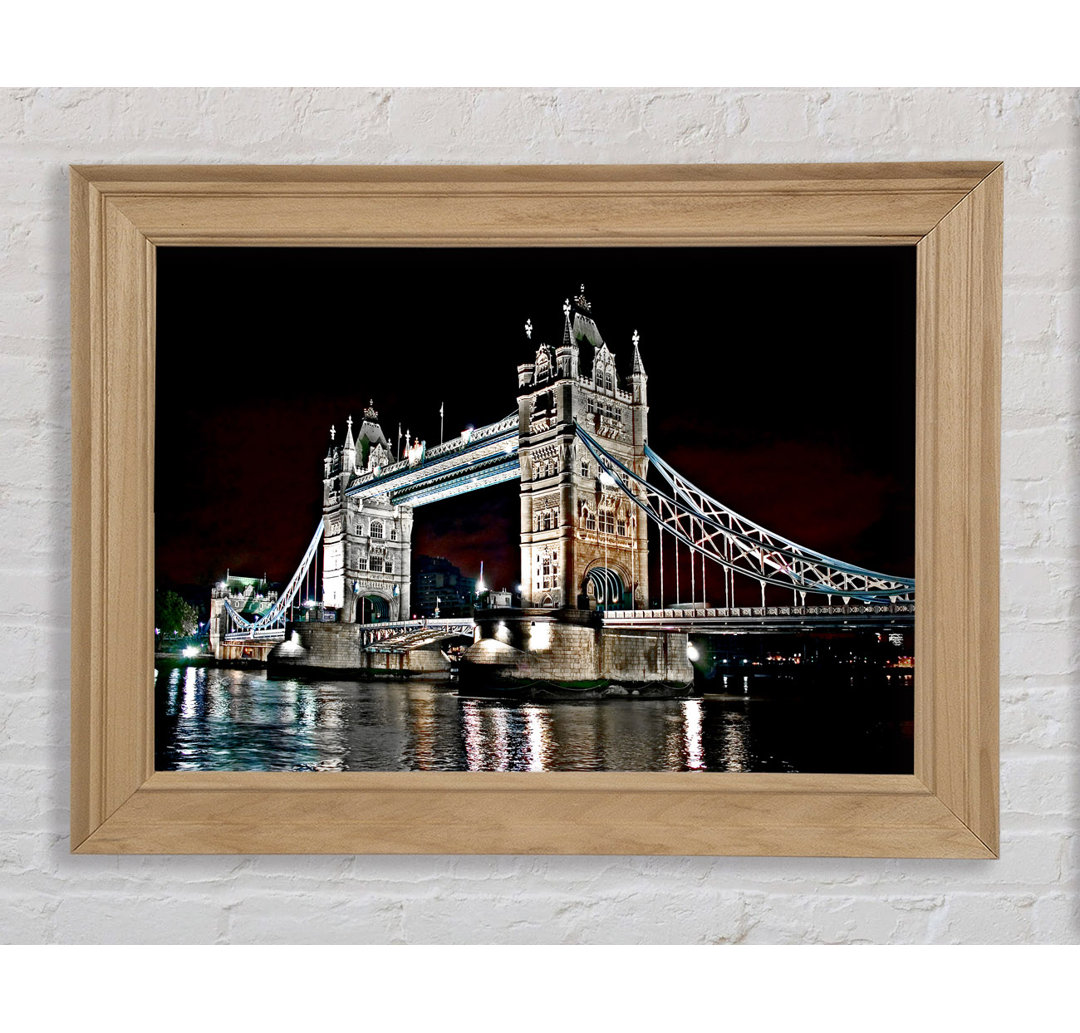 London Tower Bridge Night Lights - Einzelne Bilderrahmen Kunstdrucke