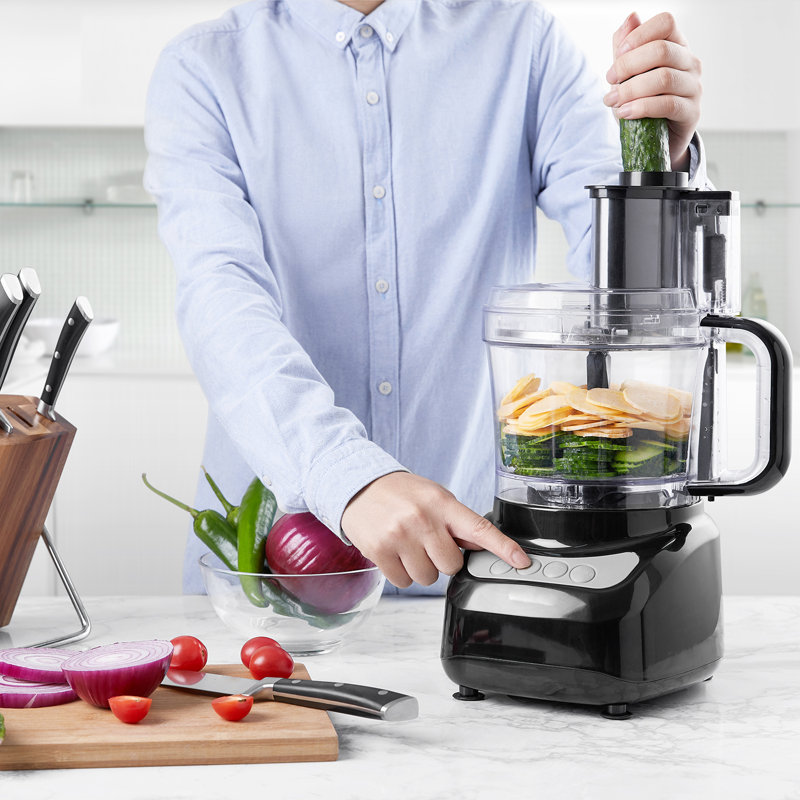 Food Processor, 12 Cup, 2 In 1 Feed Chute,  Chopper, Grinder,