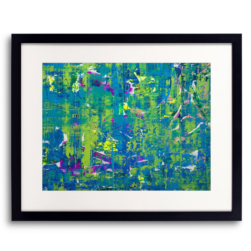 48 par Drew Gaffney - Peinture, H 25,25 po x l 31,25 po, Papier avec cadre noir