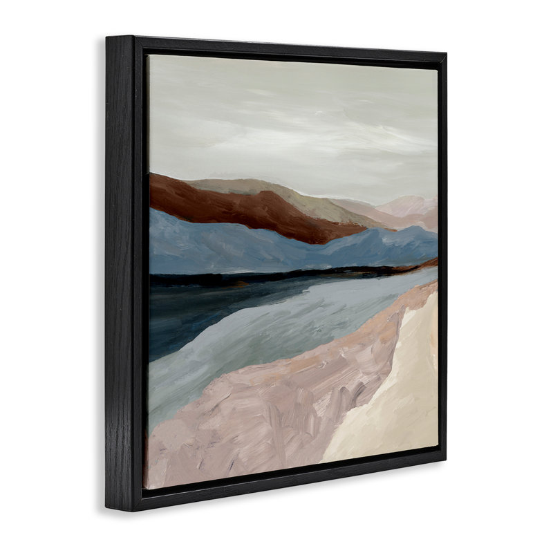Cadre flottant Endless West Landscape, design par Jacob Q, Cadre flottant noir de jais, H 18 po x l 18 po