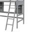 Twin Size Loft Bed With Storage Shelves, Desk And Ladder, Grey