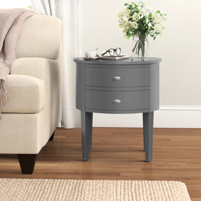 Zaheed Solid Wood 2 - Drawer End Table by Red Barrel Studio