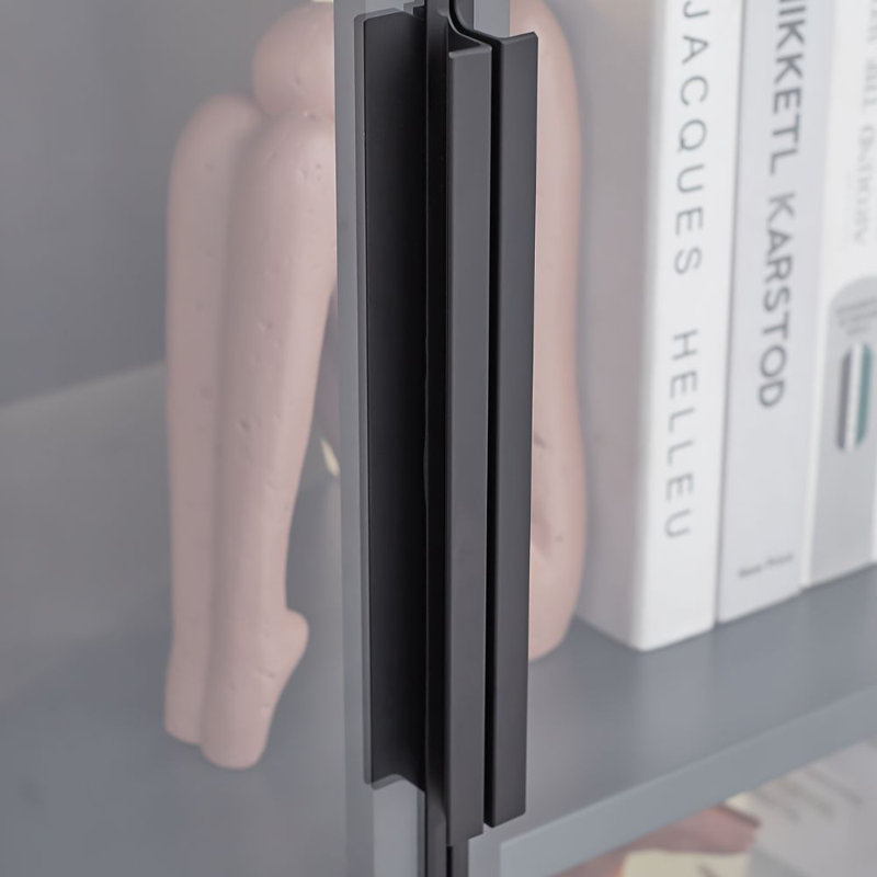 Tall Glass Display Cabinet 5-Tier Curio Cabinets Dining Cabinet With 4 Adjustable Shelves And Light Strip, Metal Frame Display Case Tempered Glass Display Shelf Collection Display Case Cabinet