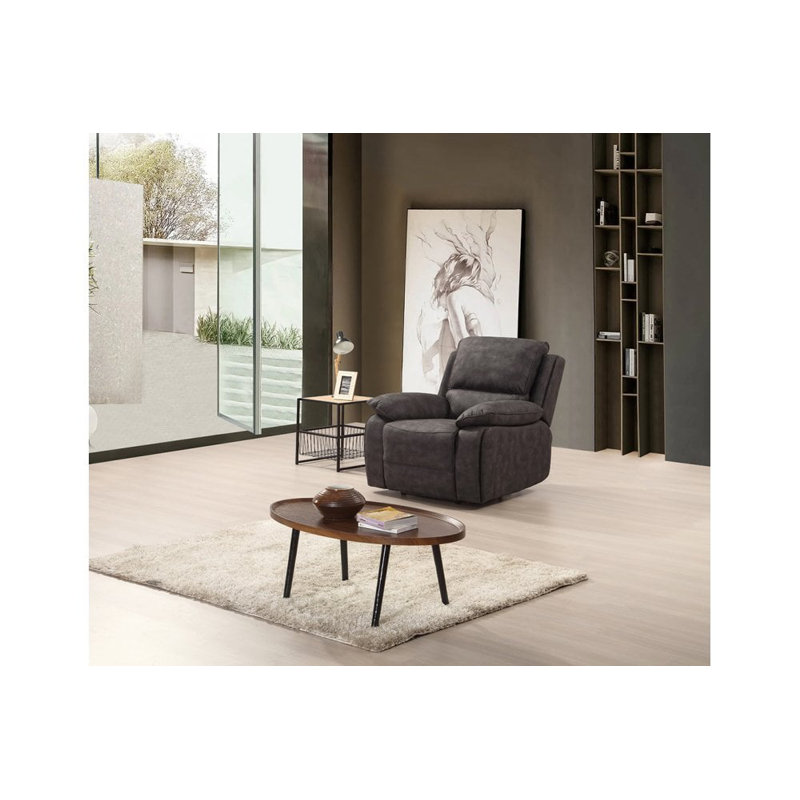 Maple Suede Fabric Electric Recliner Armchair, Grey