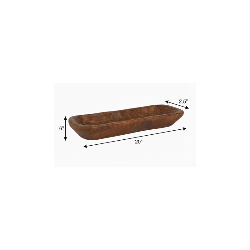 20" Natural Solid Wood Oval Dough Bowl