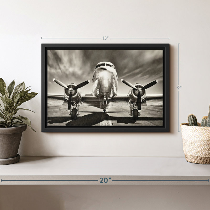 Impression sur toile rétro avion, H 9 po x l 13 po