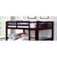 Lit escamotable en bois massif de style transitionnel avec lit superposé double au-dessus d'un lit double et couchette en noyer foncé non inclus