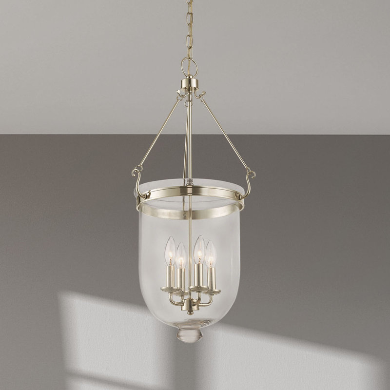 Luminaire suspendu simple urne Husman, H 20 po x l 10 po x P 10 po, Nickel poli