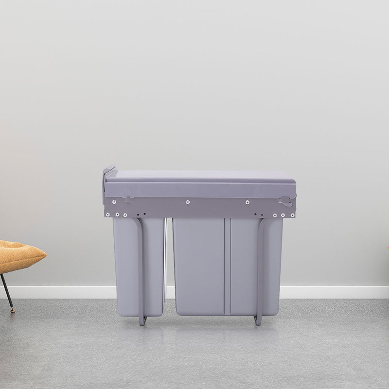 Plastic Manual Lift Pull Out Rubbish Bin - 30L