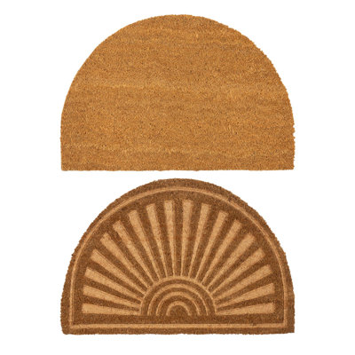 Nicola Spring - Half Moon Door Mats - 60 x 40cm - Embossed