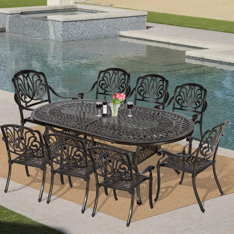 8 - Person Patio Dining Set with Oval Table