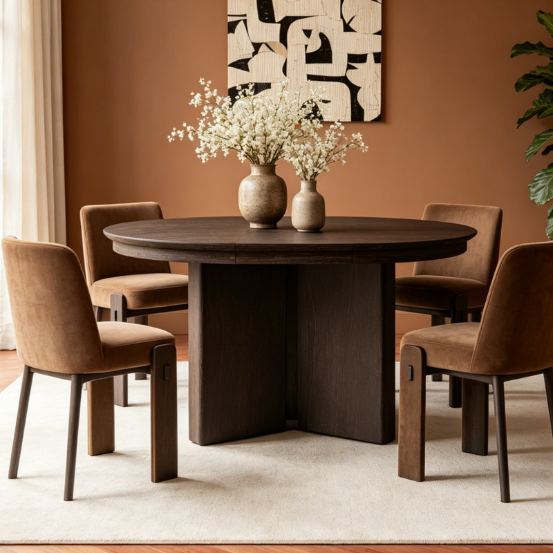Extendable Dining Table 4-6 Seat Dining Table, Brown