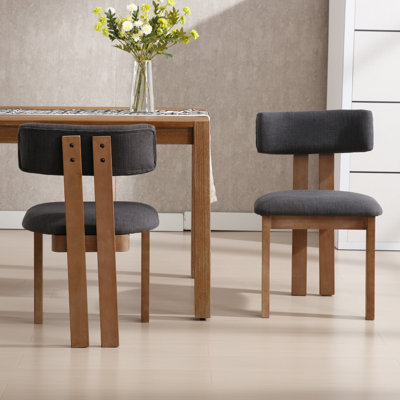 Upholstered Dining Chairs Rustic Countryside Wooden Kitchen Chairs Mid Century Side Chairs for Living Room/Lounge/Restaurant