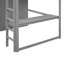 Lit mezzanine double en bois avec garde-robe intégrée, bureau, tablettes de rangement et tiroirs-604533375