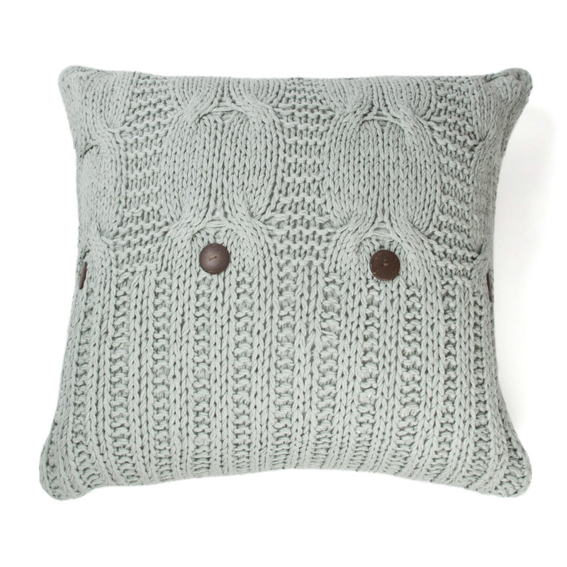 Coussin en coton Wildomar, H 26 po x l 26 po, Turquoise