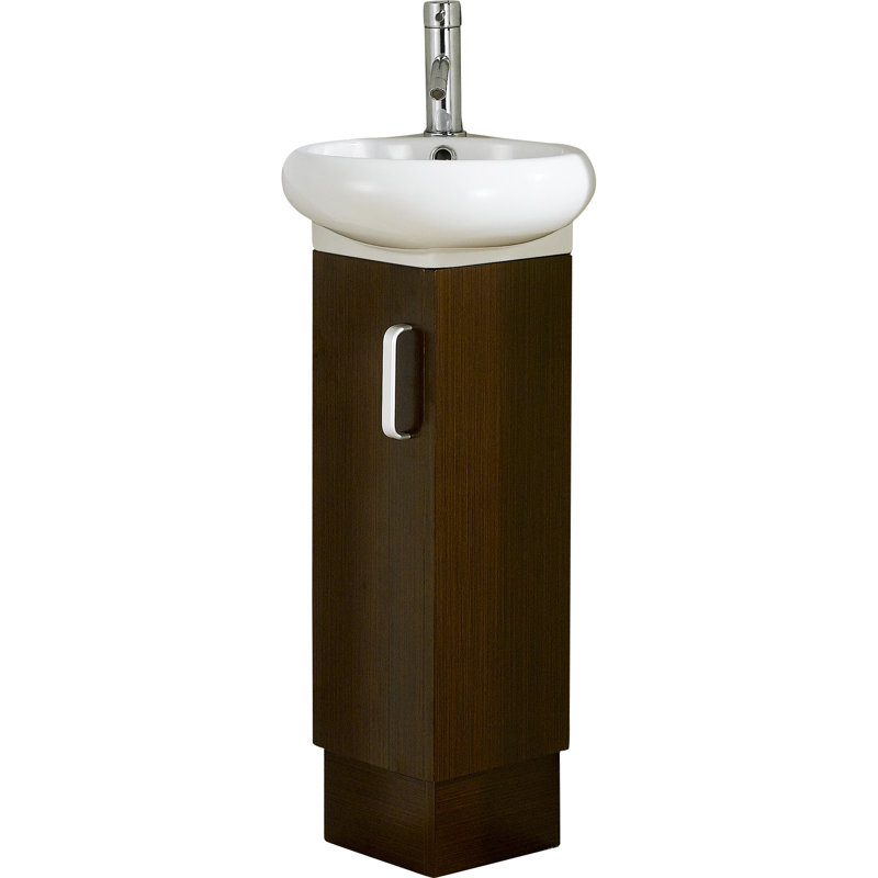 Ensemble de meuble-lavabo simple Jorren, Wengé