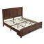 Base de lit plateforme très grand en bois avec tête de lit 52 po, grands tiroirs de rangement, brun-9616875-9616873