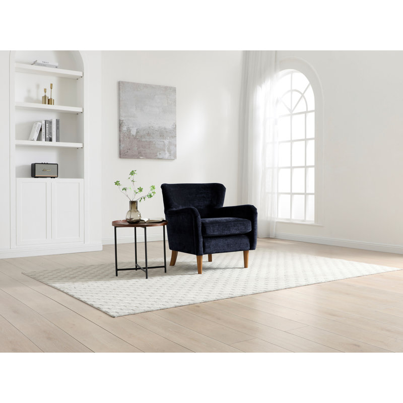 Matilda Chenille Wingback Armchair, Navy