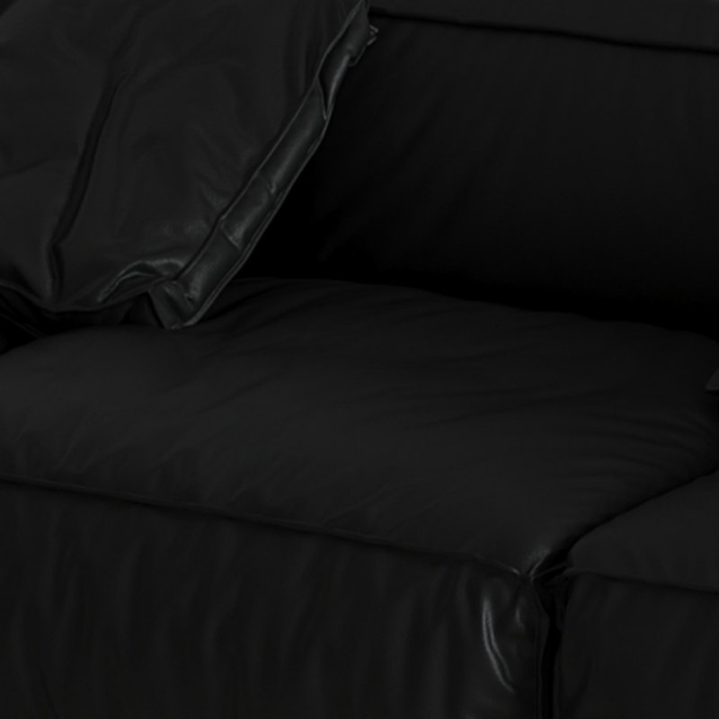 Mid-Century Modern Living Room Minimalist Sofa, 24.8" H x 86.61" W x 28.74" D, Black