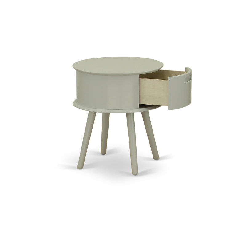 one piece wonderful Gordon Round nightstand with Drawer, 1-Pack, Urban Gray Finish, Urban Gray