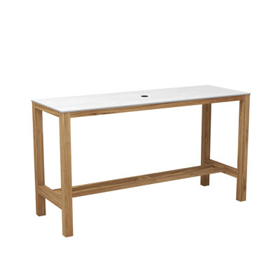 Alburgh Ceramic Top Bar Height Table W/ Umbrella Hole - Taupe