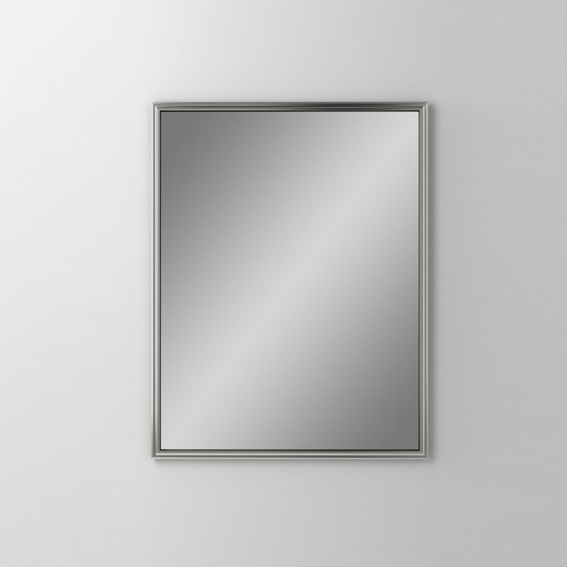 Miroir de salle de bain Main Line, Nickel satiné, H 40 po x l 24 po x P 1,63 po