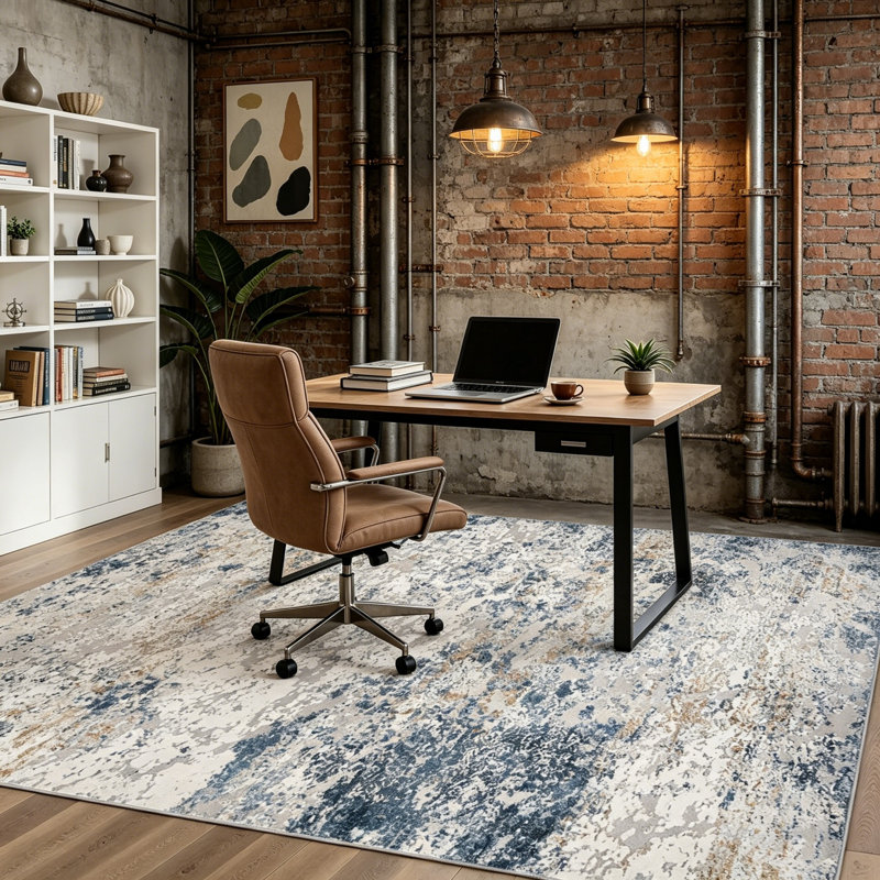 Rectangle Abstract Washable Area Rug, 160*230cm