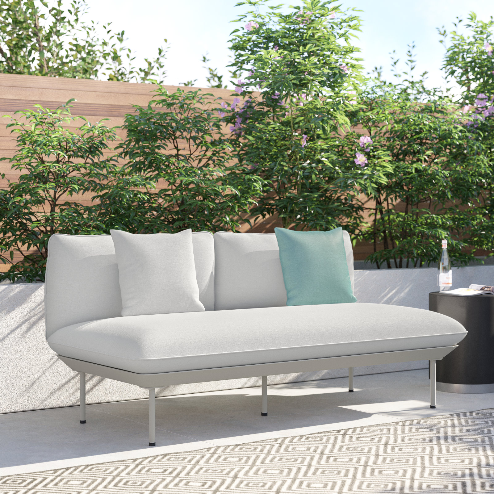 66" Patio Loveseat, Light Gray, Light Gray