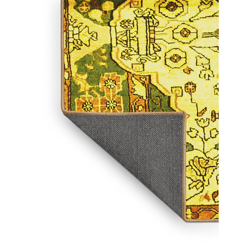 Tapis oriental en laine / polyester tissé à la machine Kampfer, Rectangle 3 pi x 5 pi