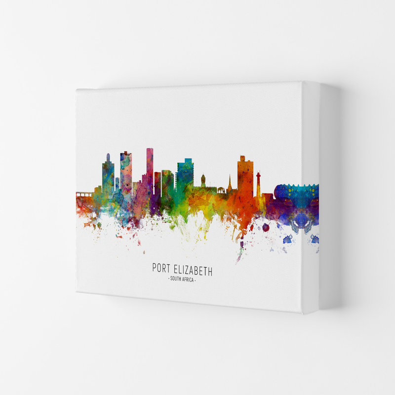 Port Elizabeth South Africa Skyline by Michael Tompsett - Print, Wrapped Canvas, 42cm H x 59.4cm W x 4cm D